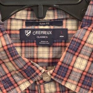 Cremieux- Sz L  plaid rich purple/orange. Men’s long sleeve. Like New